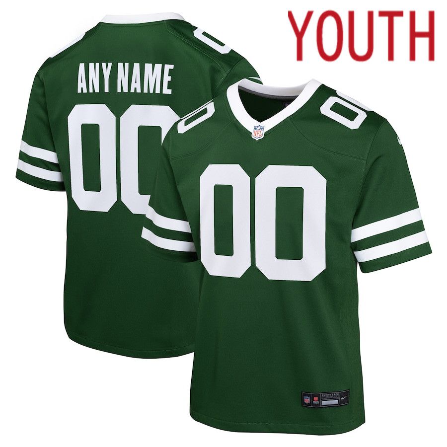 Youth New York Jets Nike Legacy Green Custom Game NFL Jersey